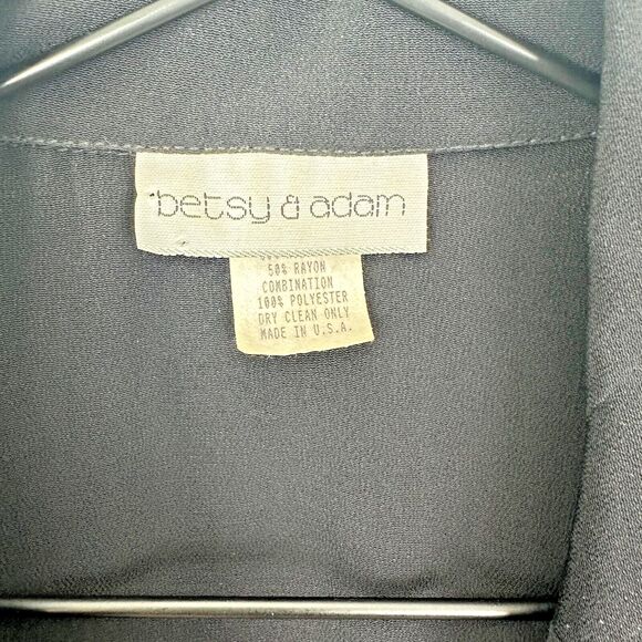 Vintage Betsy & Adam Chiffon Little Black Dress Womens 5-6 - Picture 2 of 7